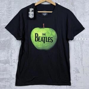 NWT The Beatles Apple Logo T-Shirt Black Size L Official Licensed Rock Band 2010